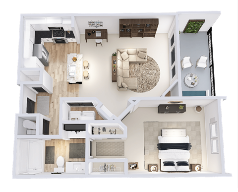 a floor plan of a 3 bedroom apartment